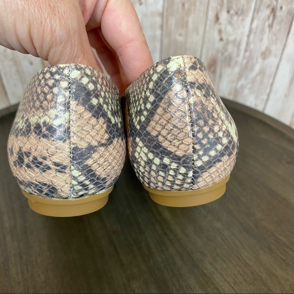 Kate Spade Nylah Snakeskin Pointed Toe Leather Flat Size 6.5 Women - Picture 6 of 13